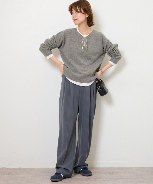 セール】《追加 / 新色》ウールカシミヤVネックプルオーバー（ニット