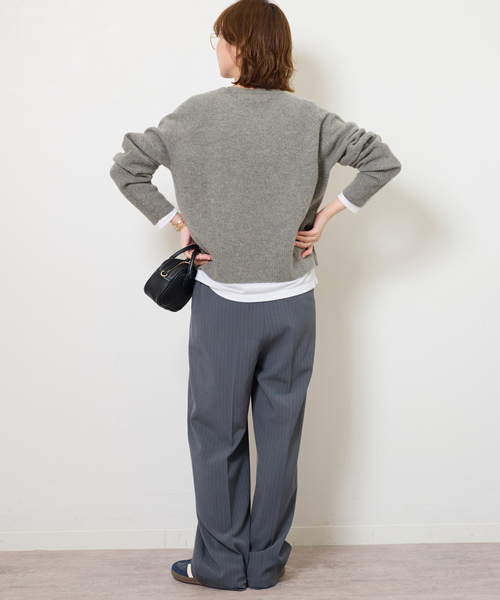 JOURNAL STANDARD relume（ジャーナルスタンダード　レリューム）の「《追加 / 新色》ウールカシミヤVネックプルオーバー（ニット/セーター・レディース・チャコールグレー/レッド/グリーン/ベージュ系その他・FREE）」の8枚目の写真