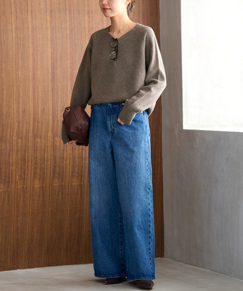 JOURNAL STANDARD relume（ジャーナルスタンダード　レリューム）の「《追加 / 新色》ウールカシミヤVネックプルオーバー（ニット/セーター・レディース・チャコールグレー/レッド/グリーン/ベージュ系その他・FREE）」の13枚目の写真