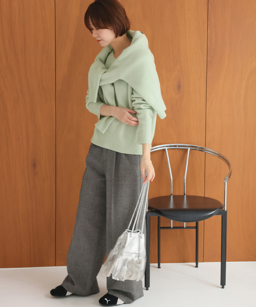 JOURNAL STANDARD relume（ジャーナルスタンダード　レリューム）の「《追加 / 新色》ウールカシミヤVネックプルオーバー（ニット/セーター・レディース・チャコールグレー/レッド/グリーン/ベージュ系その他・FREE）」の22枚目の写真