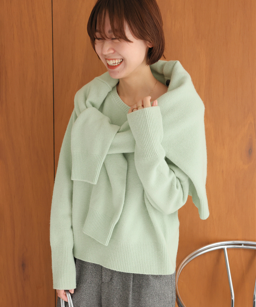 ⭐️ドゥーズィエム ✨ミドルゲージ ウールカシミア Vネックプルオーバー ⭐️ドゥーズィエム ✨ミドルゲージ ウールカシミア Vネックプルオーバー