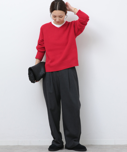 セール】《追加 / 新色》ウールカシミヤVネックプルオーバー（ニット