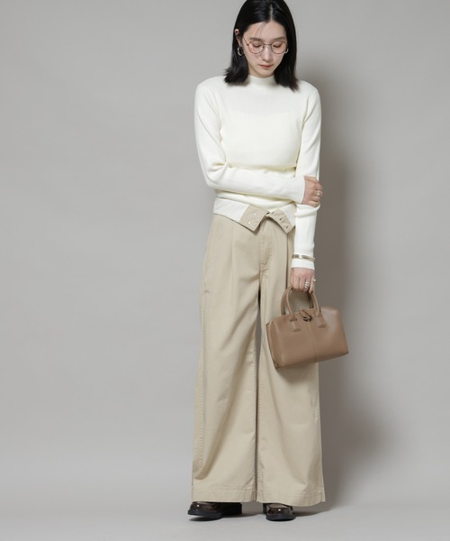 NANO universe(ナノユニバース)の「2wayショルダースクエアミニボストンバッグ(ショルダーバッグ・レディース・ブラック/ライトグレー/ブラウン・F)」の4枚目の写真