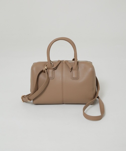 NANO universe(ナノユニバース)の「2wayショルダースクエアミニボストンバッグ(ショルダーバッグ・レディース・ブラック/ライトグレー/ブラウン・F)」の10枚目の写真