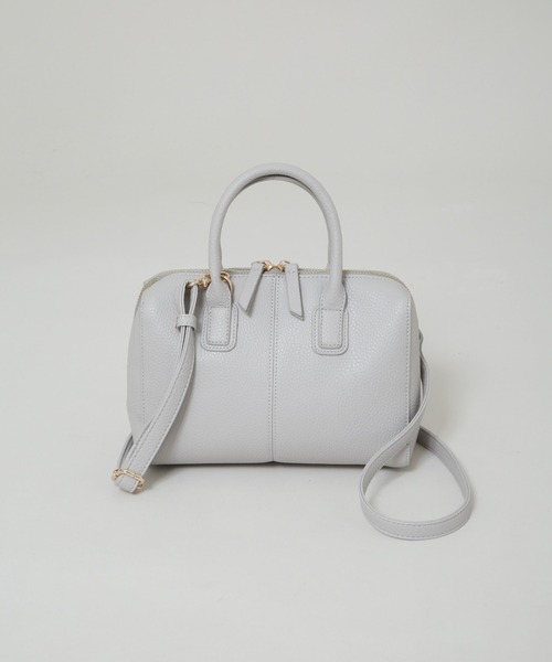 NANO universe(ナノユニバース)の「2wayショルダースクエアミニボストンバッグ(ショルダーバッグ・レディース・ブラック/ライトグレー/ブラウン・F)」の5枚目の写真