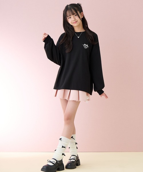 Amourire girl（アムリールガール）の「バックレースアッププルオーバー（スウェット・キッズ・サックスブルー/ブラック・160cm/150cm/140cm/130cm）」の22枚目の写真