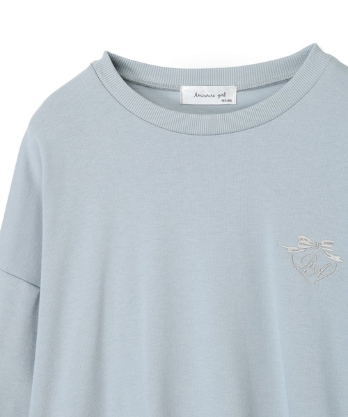 Amourire girl（アムリールガール）の「バックレースアッププルオーバー（スウェット・キッズ・サックスブルー/ブラック・160cm/150cm/140cm/130cm）」の8枚目の写真