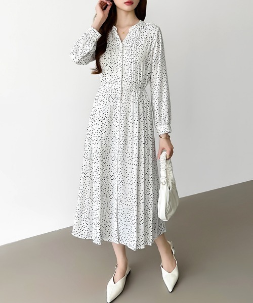 セール】【花柄/ドット柄 選べるデザイン】 上品に着映える ロング