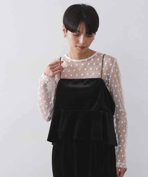 セール】ベロアキャミ/セットアップ対応可【洗濯機OK】（シャツ