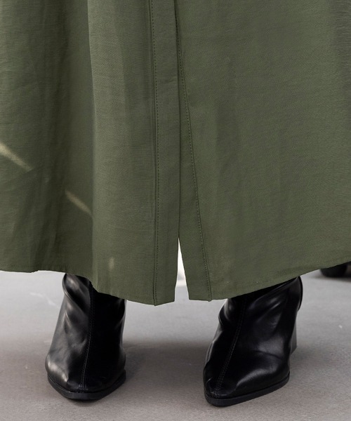 ONEP STAR（ワンピスター）の「カジュアルロングシャツワンピース（シャツワンピース・レディース・ダークグレー/モカ/カーキ/ネイビー/ブラック/ベージュ・LARGE/MEDIUM）」の10枚目の写真