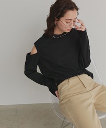 ad thie | ショルダーカット アウトロングスリーブTシャツ(Tシャツ/カットソー)