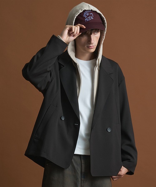 セットアップ対応〉AQUA WOOLカルゼダブルジャケット（セットアップ