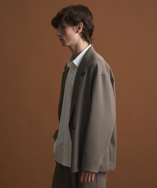 セットアップ対応〉AQUA WOOLカルゼダブルジャケット（セットアップ