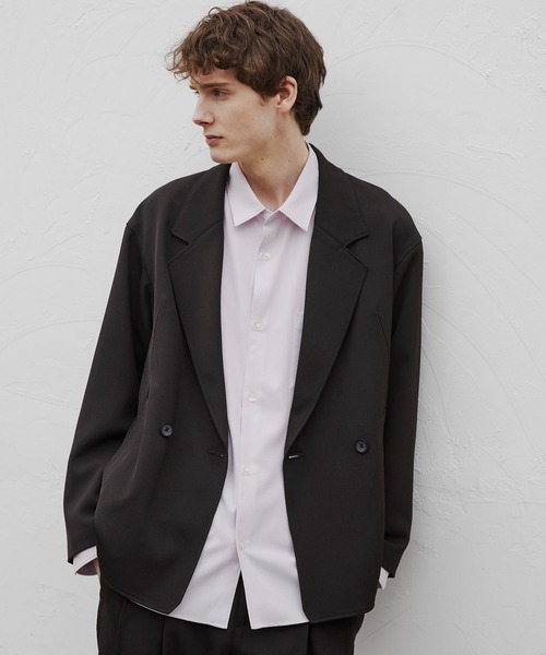 セットアップ対応〉AQUA WOOLカルゼダブルジャケット（セットアップ