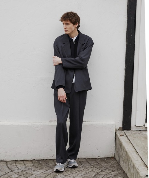 セットアップ対応〉AQUA WOOLカルゼダブルジャケット（セットアップ