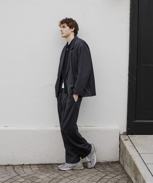 セットアップ対応〉AQUA WOOLカルゼダブルジャケット（セットアップ