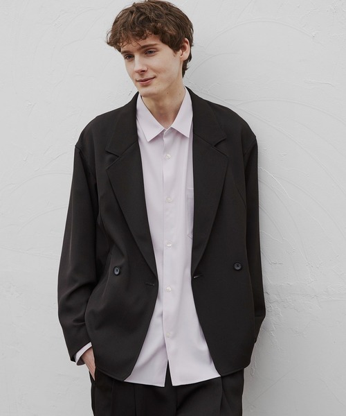 セットアップ対応〉AQUA WOOLカルゼダブルジャケット（セットアップ