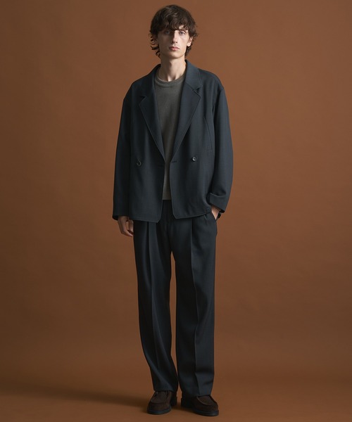 セットアップ対応〉AQUA WOOLカルゼダブルジャケット（セットアップ