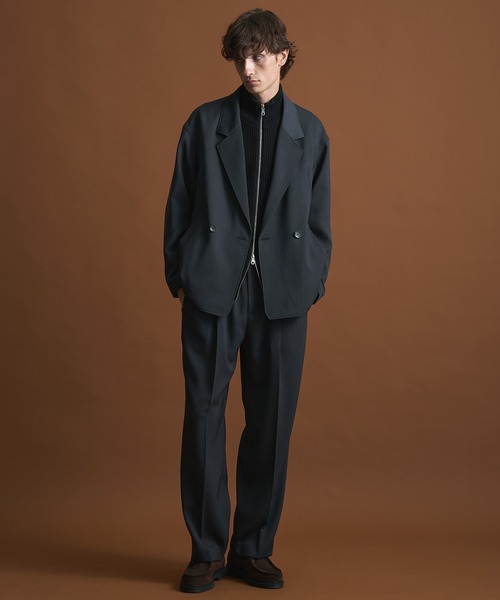 セットアップ対応〉AQUA WOOLカルゼダブルジャケット（セットアップ