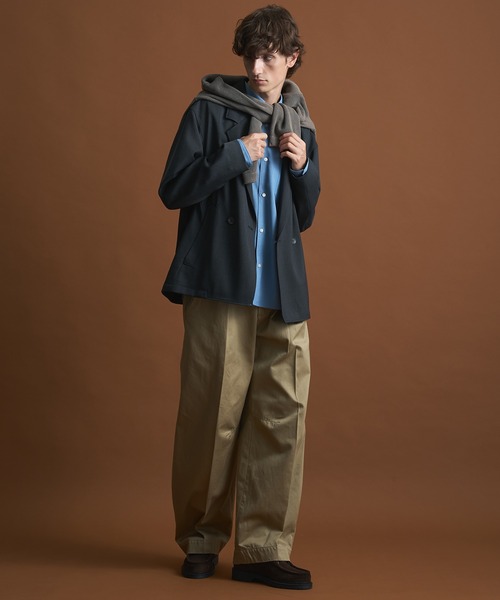 セットアップ対応〉AQUA WOOLカルゼダブルジャケット（セットアップ