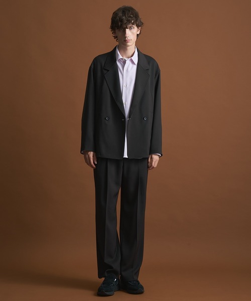 セットアップ対応〉AQUA WOOLカルゼダブルジャケット（セットアップ