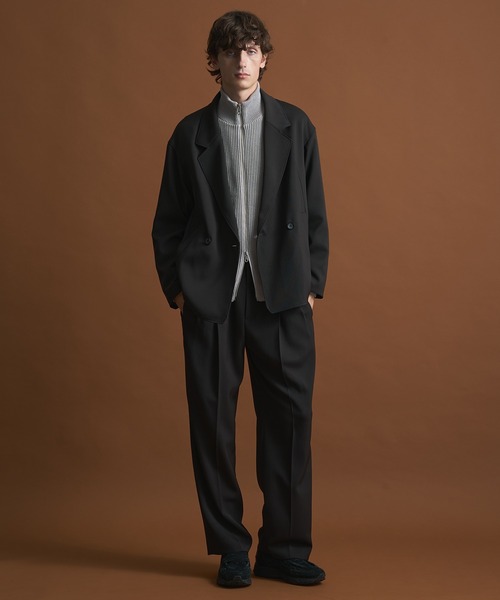 セットアップ対応〉AQUA WOOLカルゼダブルジャケット（セットアップ