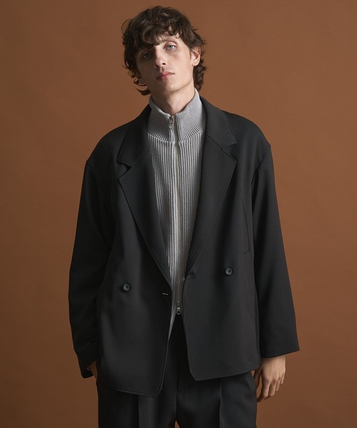 セットアップ対応〉AQUA WOOLカルゼダブルジャケット（セットアップ