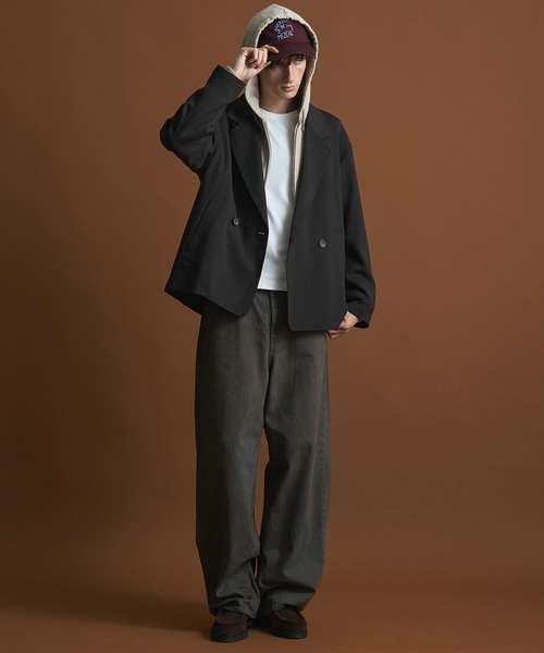 セットアップ対応〉AQUA WOOLカルゼダブルジャケット（セットアップ