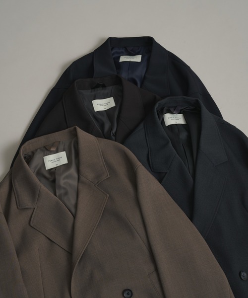 セットアップ対応〉AQUA WOOLカルゼダブルジャケット（セットアップ