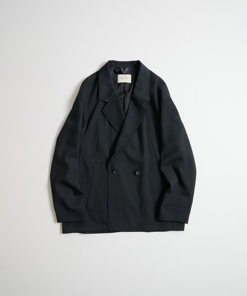 セットアップ対応〉AQUA WOOLカルゼダブルジャケット（セットアップ