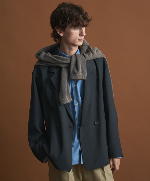 セットアップ対応〉AQUA WOOLカルゼダブルジャケット（セットアップ