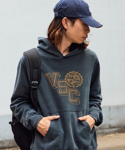 REMI RELIEF(レミレリーフ)の「REMI RELIEF/レミレリーフ SP加工 裏毛 パーカー (VSC)(パーカー・メンズ・レッド/ブラック/ホワイト・L/M/XL)」の5枚目の写真