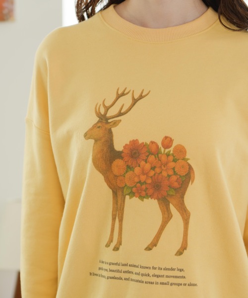 eLur（エラー）の「フラワーアニマルプリントスウェット（スウェット・レディース・イエロー/アイボリー・FREE）」の22枚目の写真