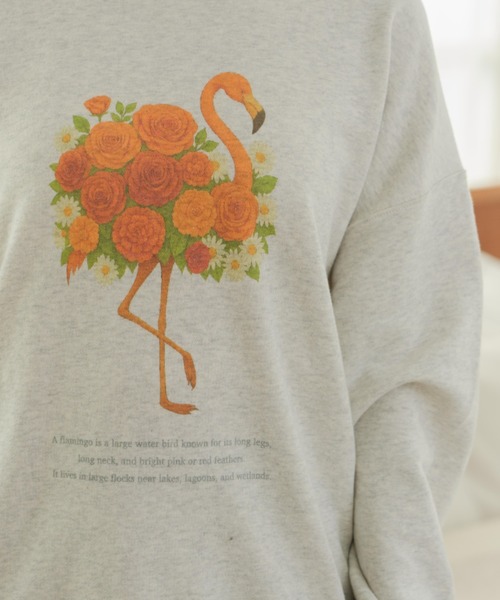 eLur（エラー）の「フラワーアニマルプリントスウェット（スウェット・レディース・イエロー/アイボリー・FREE）」の7枚目の写真