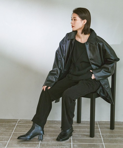 LAKOLE（ラコレ）の「スクエアトゥ切替ブーツ / 589066（ブーツ・レディース・ブラック/ブラウン・MEDIUM/LARGE）」の16枚目の写真