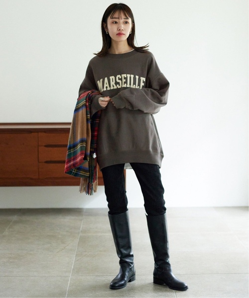 SLOBE IENA（スローブイエナ）の「《WEB限定/追加2》MARSEILLE ロゴスウェット（スウェット・レディース・チャコールグレー/アイボリー/グレー・FREE）」の11枚目の写真