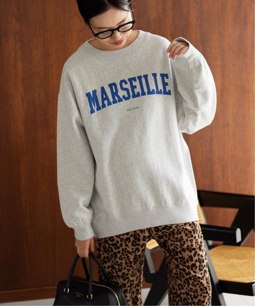 SLOBE IENA（スローブイエナ）の「《WEB限定/追加2》MARSEILLE ロゴスウェット（スウェット・レディース・チャコールグレー/アイボリー/グレー・FREE）」の17枚目の写真