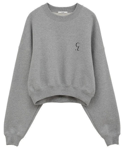 CLANE（クラネ）の「CLANE/クラネ/LOGO SHORT SWEAT TOPS（スウェット・レディース・ホワイト/ブラック/グレー・1/2）」の3枚目の写真