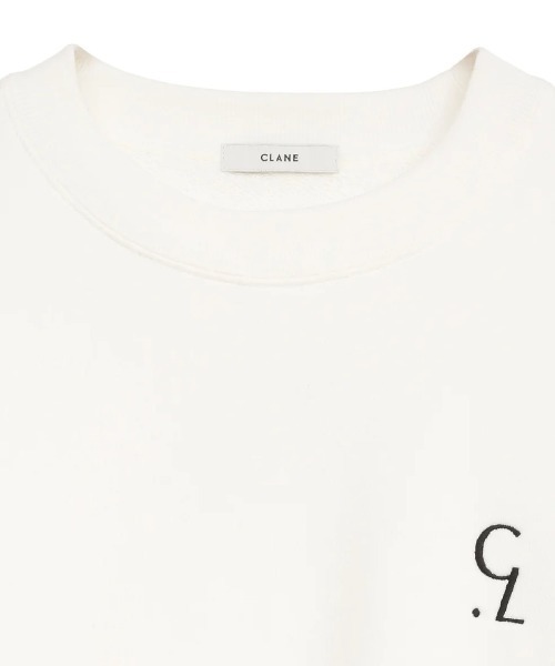 CLANE（クラネ）の「CLANE/クラネ/LOGO SHORT SWEAT TOPS（スウェット・レディース・ホワイト/ブラック/グレー・1/2）」の5枚目の写真