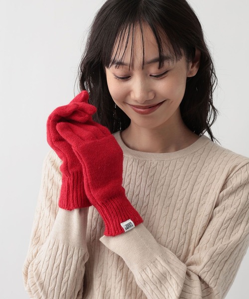 FOUND GOOD(ファウンドグッド)の「ユビアキニットテブクロ2(手袋・レディース・グレー系8/ブラウン系8/ピンク系2/ベージュ/ブラック/ブルー系6/レッド系5・FREE)」の7枚目の写真