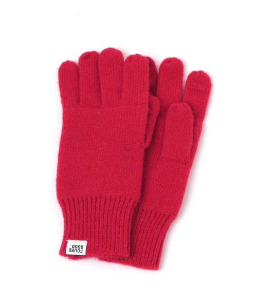 FOUND GOOD(ファウンドグッド)の「ユビアキニットテブクロ2(手袋・レディース・グレー系8/ブラウン系8/ピンク系2/ベージュ/ブラック/ブルー系6/レッド系5・FREE)」の19枚目の写真