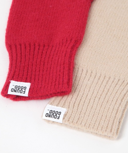 FOUND GOOD(ファウンドグッド)の「ユビアキニットテブクロ2(手袋・レディース・グレー系8/ブラウン系8/ピンク系2/ベージュ/ブラック/ブルー系6/レッド系5・FREE)」の14枚目の写真