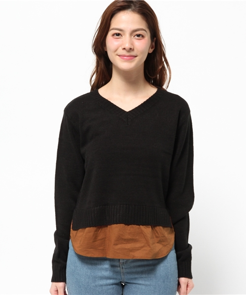 Kastane（カスタネ）の「ドッキングプルオーバー（ニット/セーター・レディース・ブラック/レッド・FREE）」の7枚目の写真