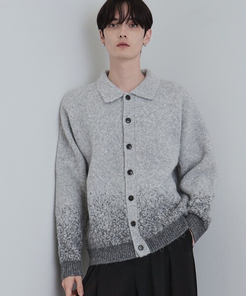 tk.TAKEO KIKUCHI（ティーケータケオキクチ）の「ミスティーシャギーカーディガン（カーディガン/ボレロ・メンズ・ベビーピンク/ライトグレー/グリーン系/ブラック・02/01/03）」の6枚目の写真