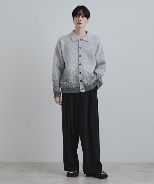 tk.TAKEO KIKUCHI（ティーケータケオキクチ）の「ミスティーシャギーカーディガン（カーディガン/ボレロ・メンズ・ベビーピンク/ライトグレー/グリーン系/ブラック・02/01/03）」の7枚目の写真