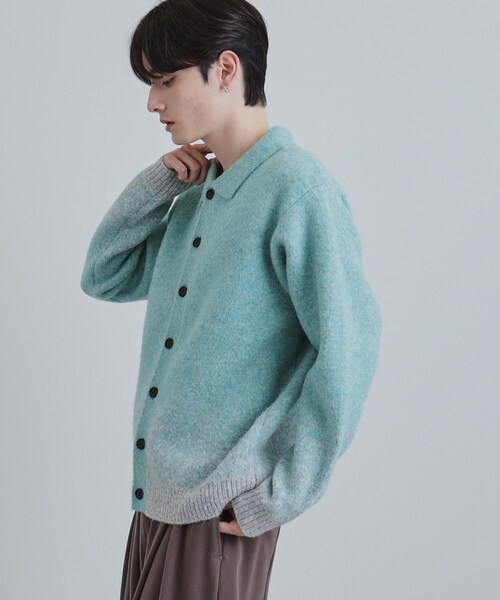 tk.TAKEO KIKUCHI（ティーケータケオキクチ）の「ミスティーシャギーカーディガン（カーディガン/ボレロ・メンズ・ベビーピンク/ライトグレー/グリーン系/ブラック・02/01/03）」の21枚目の写真