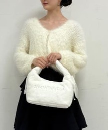 シフォンリボンファーワンハンドルバッグ