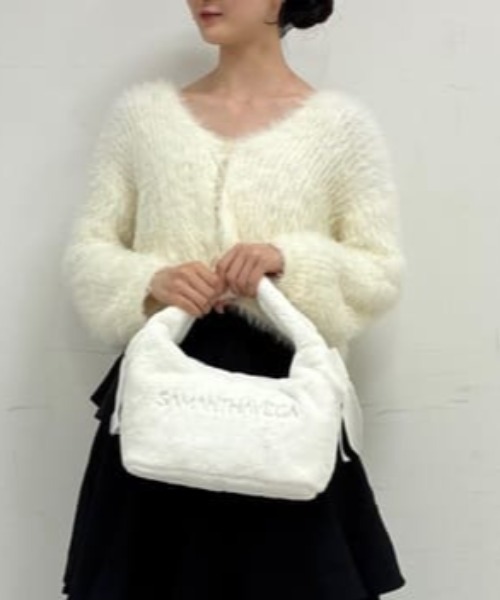 セール】シフォンリボンファーワンハンドルバッグ（ハンドバッグ