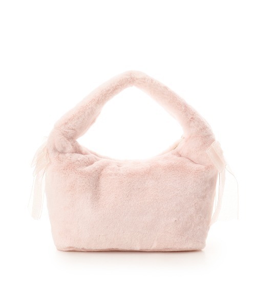 セール】シフォンリボンファーワンハンドルバッグ（ハンドバッグ