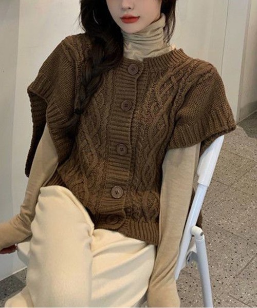 夏夏ページ 2way】5Gアラン柄パッチワークベスト｜BIGI online store - ビギ